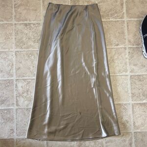 Zara Champagne Satin Skirt